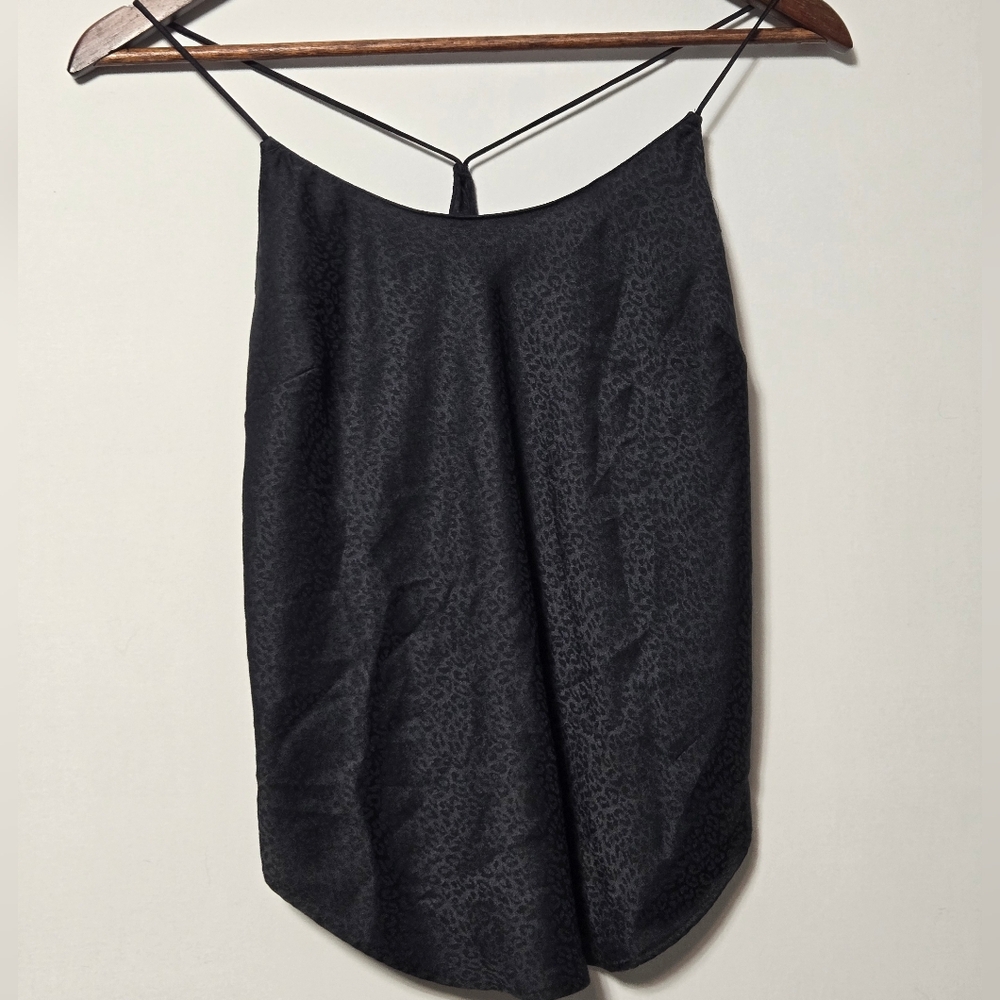 Victoria's Secret Satin Racerback Cami Intimate Top Black Leopard Women's XS